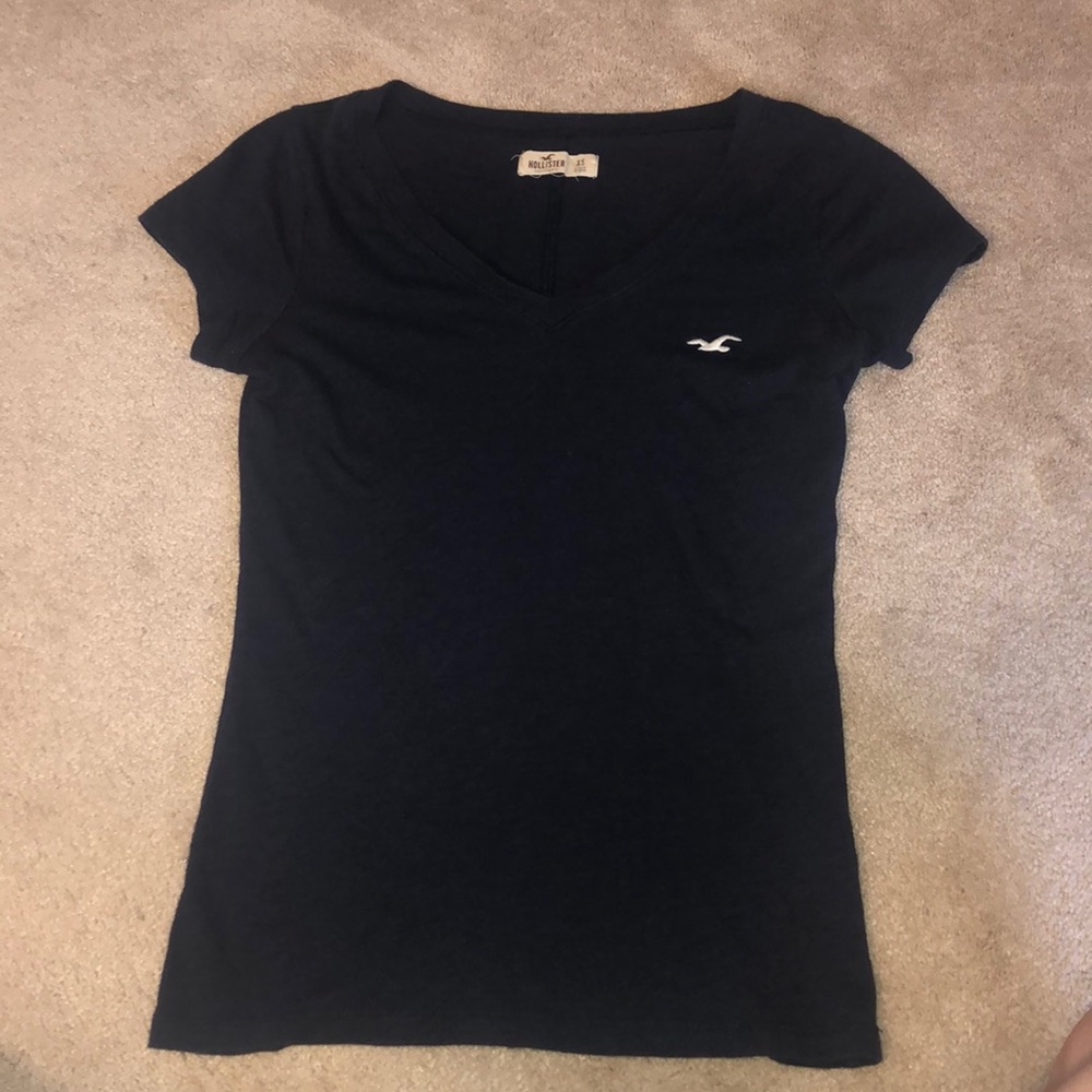 Hollister navy blue v-neck tee